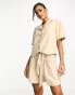 Фото #4 товара Y.A.S tailored pinstripe paperbag short co-ord in cream