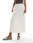 Фото #4 товара Cotton On tie waist maxi skirt in linen look stripe