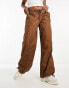 Фото #4 товара ASOS DESIGN parachute cargo trouser with seam detail in warm brown