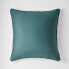 Фото #3 товара Euro Textured Chambray Cotton Pillow Sham Dark Teal Blue - Casaluna