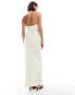 ASOS DESIGN satin halter back detail maxi dress in buttermilk