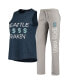 Women's Deep Sea Blue, Gray Seattle Kraken Meter Tank Top and Pants Sleep Set