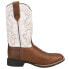 Фото #1 товара Roper Monterey Embroidered Square Toe Cowboy Womens Brown, White Casual Boots 0