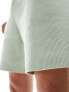 ASOS DESIGN slim waffle shorts in light green