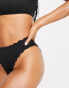 South Beach – Mix and Match Match – Exklusive Bikinihose in Schwarz mit hohem Bund und Muschelsaum