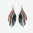 Фото #1 товара INK + ALLOY Haley Falling Lines Beaded Fringe Earrings Rainbow/black