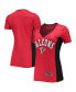 ფოტო #1 პროდუქტის Women's by New Era Red Atlanta Falcons Contrast Insert V-Neck T-shirt