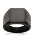 ფოტო #1 პროდუქტის Stainless Steel Polished Black IP-plated Brick Signet Ring