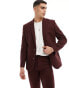 Фото #1 товара ASOS DESIGN slim fit wool mix suit jacket in burgundy twill