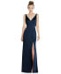 ფოტო #1 პროდუქტის Draped Cowl-Back Princess Line Dress with Front Slit