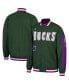 Фото #2 товара Men's Hunter Green Milwaukee Bucks Hardwood Classics Authentic Warm-Up Full-Snap Jacket