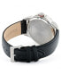 ფოტო #3 პროდუქტის Men's Field Scout Collection Classic Black Genuine Leather Strap Watch, 45mm