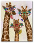Фото #1 товара Giraffe and Flower Glasses Trio Gallery-Wrapped Canvas Wall Art - 16" x 20"