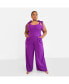 Фото #3 товара Plus Size Selma Tie Strap Corset Wide Leg Jumpsuit