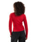 Фото #3 товара Vero Moda long sleeve baby rib top in red