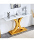 Фото #2 товара Modern Minimalist Foyer Table: White & Gold