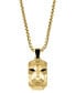 ფოტო #1 პროდუქტის EFFY® Men's Black Spinel Lion Dog Tag 22" Pendant Necklace in 14k Gold-Plated Sterling Silver & Black Rhodium