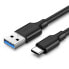 Фото #1 товара Kabel przewód USB 3.0 - USB-C 3A 1m czarny
