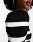 Фото #6 товара Only lightweight jumper in black and white stripe