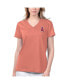 ფოტო #1 პროდუქტის Women's Coral Los Angeles Angels Game Time V-Neck T-shirt
