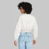 Women's Cargo Utility Cropped Bomber Jacket - Wild Fable Off-White XXS