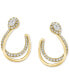 ფოტო #2 პროდუქტის EFFY® Diamond Pear & Round Double Hoop Earrings (3/4 ct. t.w.) in 14k Gold