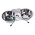 WUAPU Inox 2x0.35L Double Dog Feeder