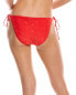 Pq Swim Embroidered Tie Teeny Bikini Bottom Women's Red L