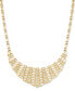Фото #2 товара Macy's graduated Openwork Statement Necklace in 14k Gold-Plated Sterling Silver, 17" + 2"