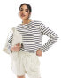 Фото #2 товара & Other Stories long sleeve top in navy and cream stripes