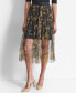 ფოტო #1 პროდუქტის Women's Printed Logo-Waistband Tulle Mesh Skirt