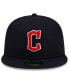 ფოტო #3 პროდუქტის Men's Navy Cleveland Guardians Road Authentic Collection On-Field 59FIFTY Fitted Hat