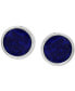 ფოტო #2 პროდუქტის EFFY® Men's Lapis Lazuli Stud Earrings in Sterling Silver (Also in Malachite)