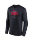 Men's Navy Minnesota Twins Authentic Collection Team Logo Legend Performance Long Sleeve T-shirt