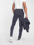 Фото #2 товара ASOS DESIGN smart co-ord slim trousers in navy pinstripe