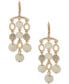 Gold-Tone Pavé & Imitation Pearl Disc Chandelier Earrings