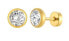 Decent gold-plated steel earrings with crystal