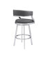 Фото #11 товара Saturn 26" Counter Height Swivel Gray Artificial leather and Brushed Stainless Steel Bar Stool