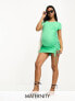 Фото #1 товара Mamalicious Maternity ruched side bodycon mini dress in green