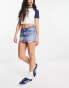 Weekday Ceinture denim mini skirt in light blue wash