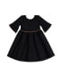 ფოტო #1 პროდუქტის Little Girls Ruffle Sleeve Ponte Dress with Suede Detail Created for Macy's