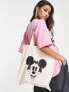 Фото #1 товара Сумка ASOS - Punk Mickey - Shopper-Tragetasche Natur mit lizenziertem Grafikprint