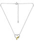 Cubic Zirconia Mom Heart Pendant Necklace in Sterling Silver & 18k Gold-Plate, 16" + 2" extender, Created for Macy's