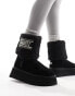 Фото #2 товара Steve Madden St.Moritz fluffy cuff ankle boot in black