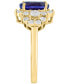 ფოტო #3 პროდუქტის EFFY® Tanzanite (1-5/8 ct. t.w) & Diamond (1/8 ct. t.w.) Oval Halo Ring in 14k Gold