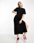 Фото #2 товара COLLUSION slinky maxi t-shirt dress in black