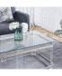 Фото #8 товара Silver Stainless Steel Coffee Table With Acrylic Frame And Clear Glass Top