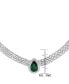 Macy's simulated Emerald Halo Pear Bizmark Necklace in Silver Plate