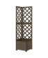 Фото #1 товара Corner Trellis Planter Gray 15.7"x15.7"x59" Solid Fir Wood