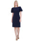 Фото #1 товара Women's Sequined Puff-Sleeve Boat-Neck Dress